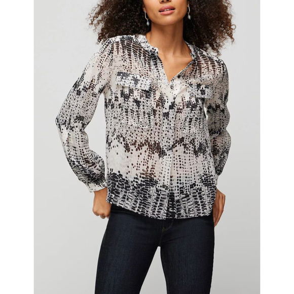 White House Black Market Tops - NWT White House Black Market Long Sleeve Soft Shirt Abstract Reptile WHBM Small